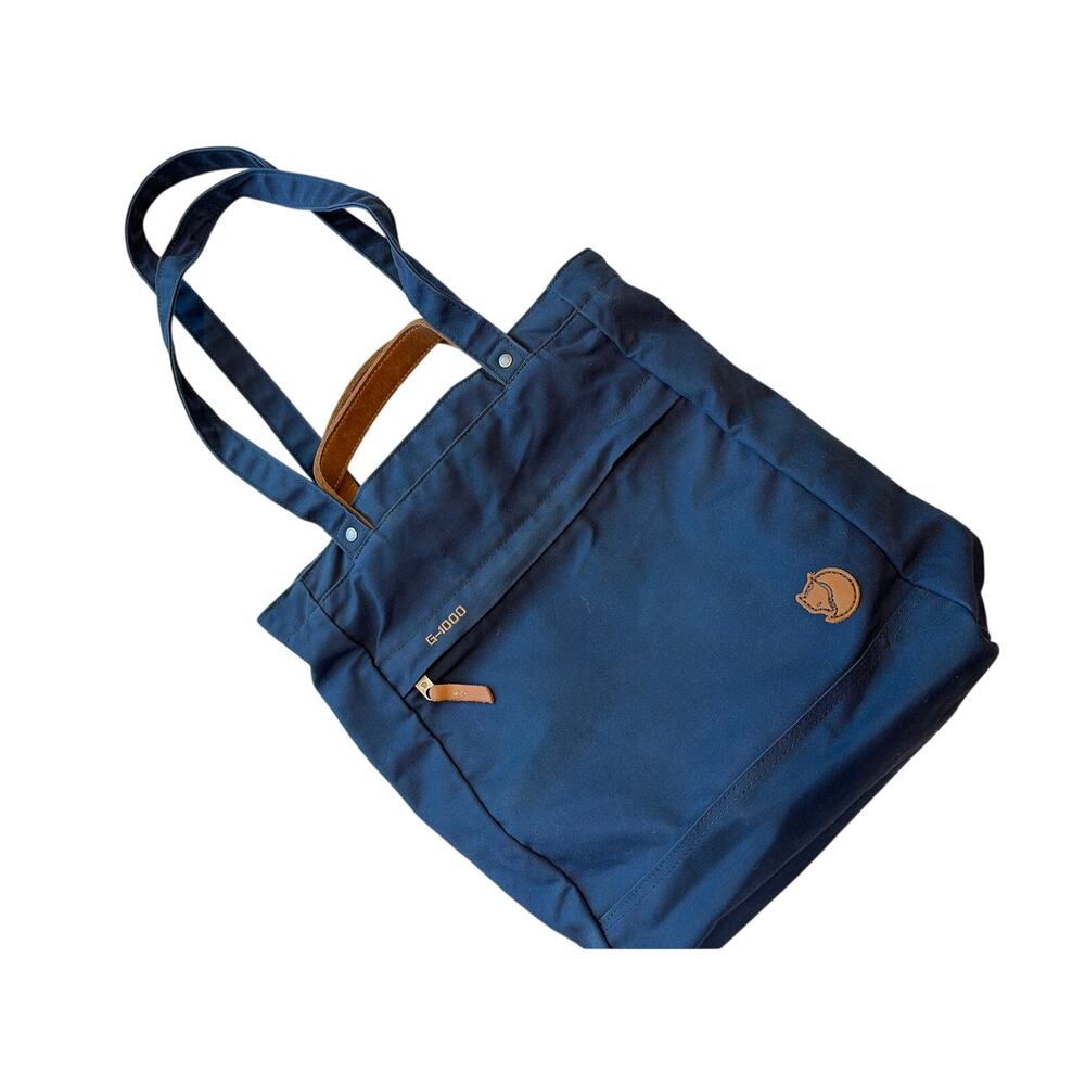 Fjallraven Totepack No.1 G-1000 Navy Blue Leather Backpack Tote Bag Sweden